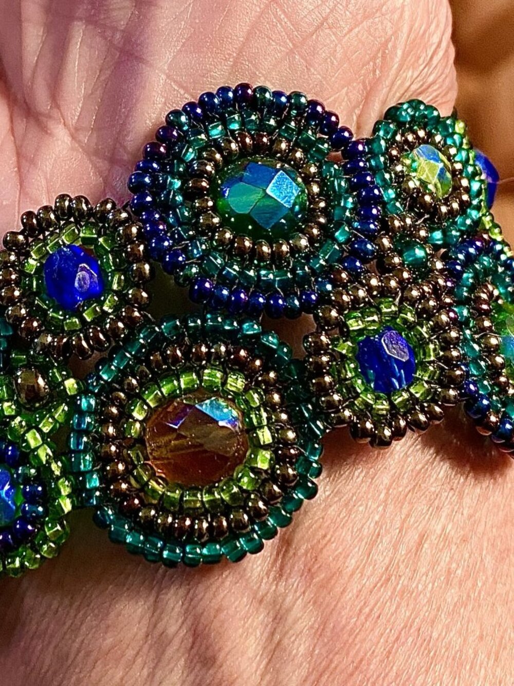 Vibrant wide beaded bracelet